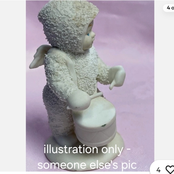Department 56 Child/Angel Drumming, Snow Baby Series, Shall I Play For You NWOT - Picture 4 of 5